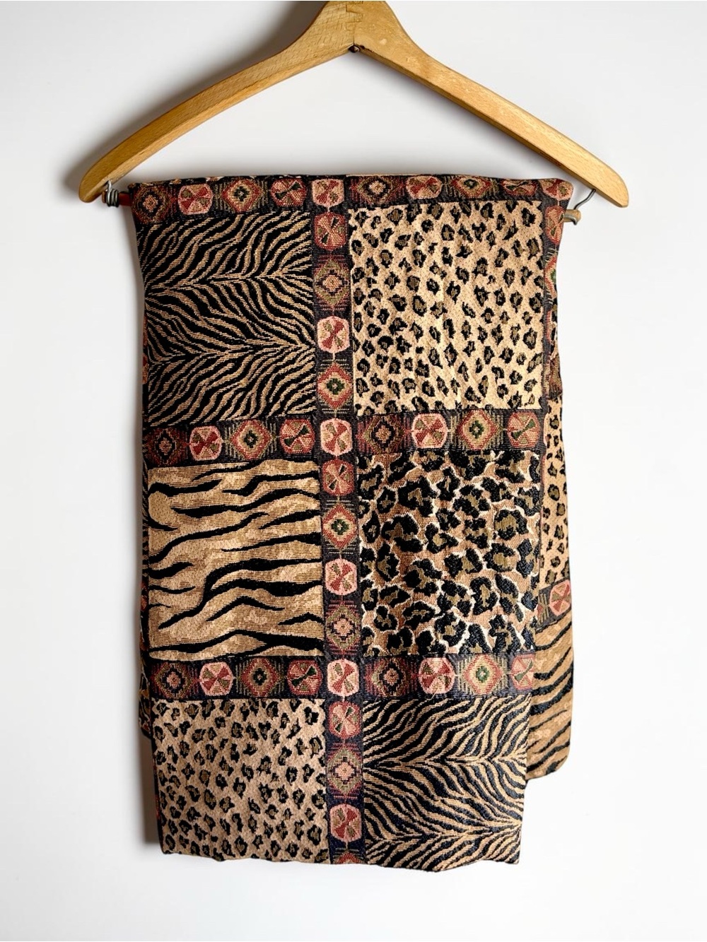 Vintage Smith & Johnson Dry Goods Patchwork Animal Print 85X85 Quilt Blanket Bed